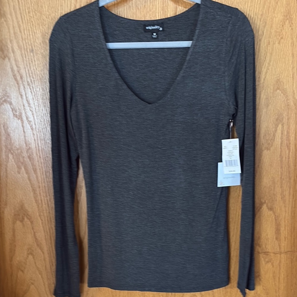 Gray Long Sleeve Top